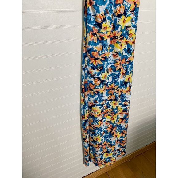 Guess Women’s Spaghetti Strap Surplice Neck Floral Maxi Dress Multicolor - Picture 4 of 12